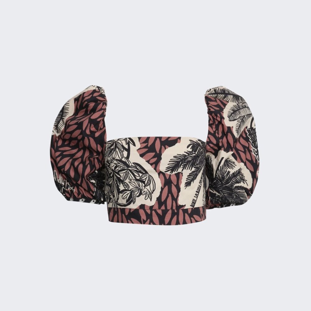 Johanna Ortiz Paraiso Natural Tropical Print Crop Top Size 2 NEW NWT - Picture 12 of 12